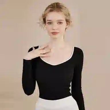 内在密码 纯色百搭修身内搭长袖针织衫 女款