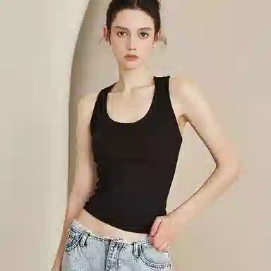 内在密码 工字背心女免穿文胸薄款带胸垫内搭宽肩带螺旋纹显瘦运动瑜伽吊带