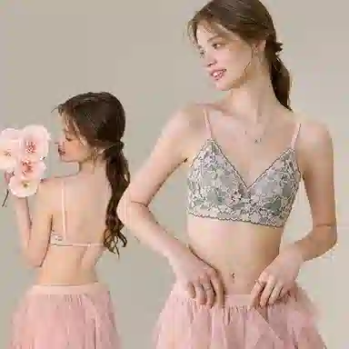 内在密码 法式蕾丝美背透气不凸点内衣植物花卉文胸 女款