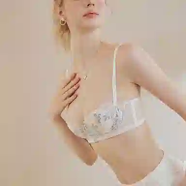 内在密码 法式半杯文胸吊带裙专用内衣女薄款大胸显小二分之一低胸兔耳杯性感胸罩夏