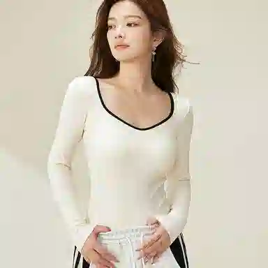 内在密码 赫本领保暖内衣女秋冬免穿文胸聚拢内搭外穿打底衫上衣 女款