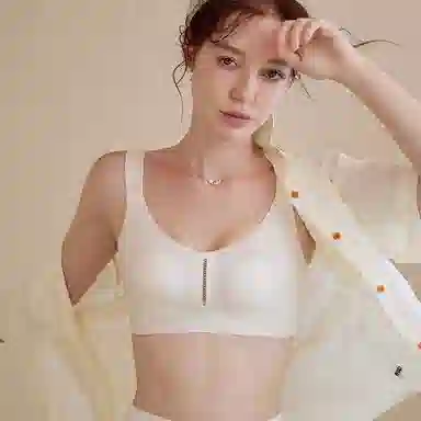 内在密码 透气兔耳杯内衣女大胸显小全罩杯无痕大码收副乳薄款文胸