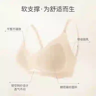 内在密码 无痕内衣聚拢显大软支撑收副乳防下垂舒适无钢圈薄款透气蕾丝文胸 女款