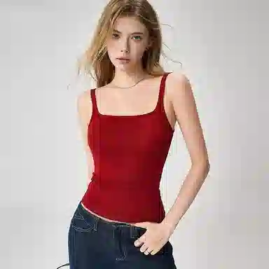 内在密码 蚕丝方领自带胸垫显瘦百搭吊带 女款