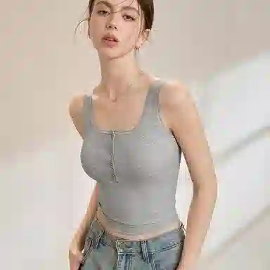 内在密码 方领带胸垫可外穿辣妹打底修身显瘦内搭背心 女款