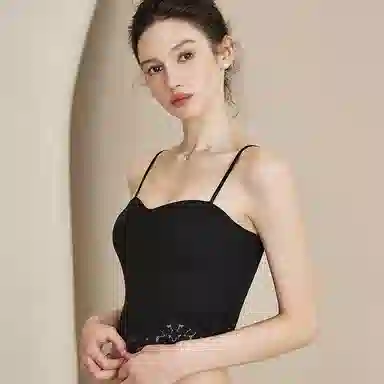 内在密码 蕾丝抹胸背心女带胸垫一体式免穿文胸美背内衣薄款纯欲百搭性感小吊带