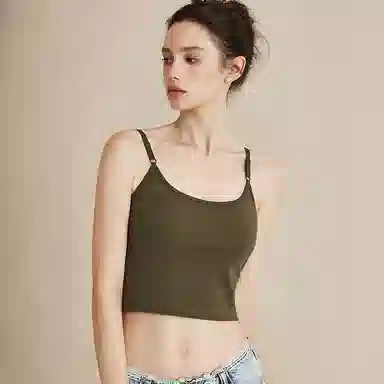 内在密码 背心免穿文胸一体式薄款外穿短款无痕小吊带胸垫露脐性感美背内衣