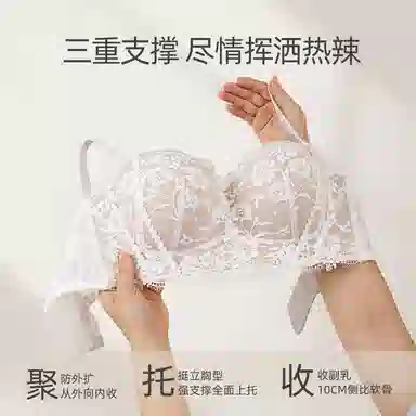 内在密码 蕾丝内衣女半杯聚拢小胸显大无钢圈上托收副乳法式纯欲文胸 女款