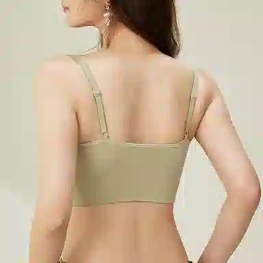 内在密码 两件装带胸垫吊带背心内衣女无痕内搭打底螺纹方领美背免穿文胸