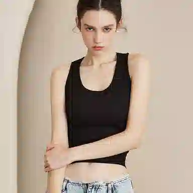 内在密码 工字背心女免穿文胸薄款带胸垫内搭宽肩带螺旋纹显瘦运动瑜伽吊带