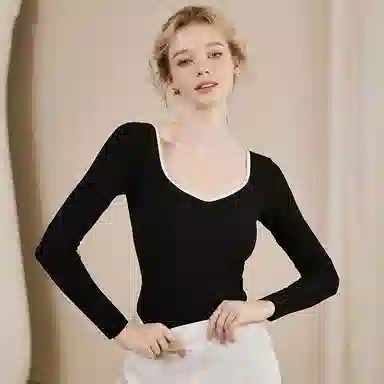 内在密码 纯色百搭修身内搭长袖针织衫 女款