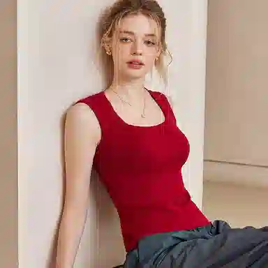 内在密码 宽肩带方领内搭外穿无痕修身遮副乳防走光百搭背心 女款