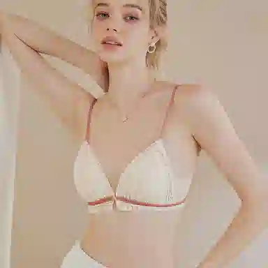 内在密码 前扣美背女士低胸薄款小胸专属性感纯欲蕾丝法式三角杯内衣裤套装 女款