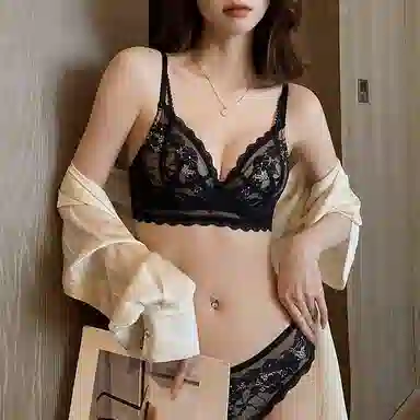 内在密码  薄款聚拢内衣女大胸显小胸法式蕾丝防下垂文胸