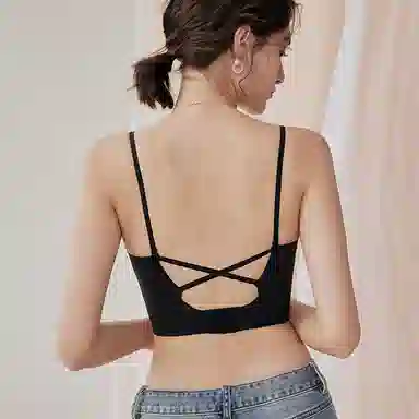 内在密码 小胸聚拢交叉美背内衣女背心吊带一体式文胸薄款无痕运动文胸