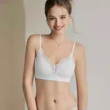 内在密码 法式三角杯蕾丝薄款大胸显小胸防下垂透气文胸 女款