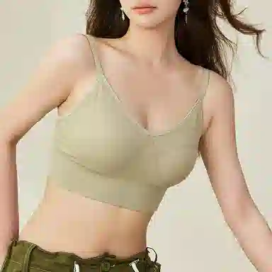 内在密码 两件装带胸垫吊带背心内衣女无痕内搭打底螺纹方领美背免穿文胸