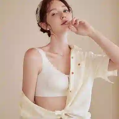 内在密码 透气兔耳杯内衣女大胸显小全罩杯无痕大码收副乳薄款文胸