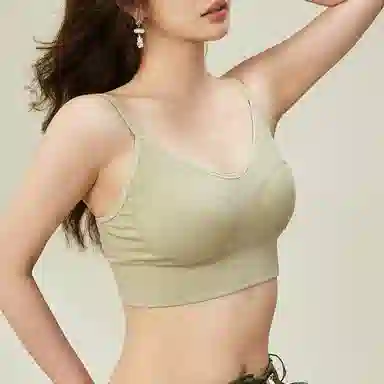 内在密码 两件装带胸垫吊带背心内衣女无痕内搭打底螺纹方领美背免穿文胸