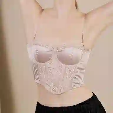 内在密码 半杯内衣女二分之一法式性感浪漫鱼骨蕾丝胸衣小胸聚拢塑型显瘦内搭小吊带