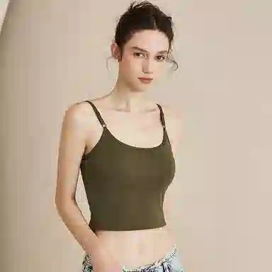 内在密码 背心免穿文胸一体式薄款外穿短款无痕小吊带胸垫露脐性感美背内衣