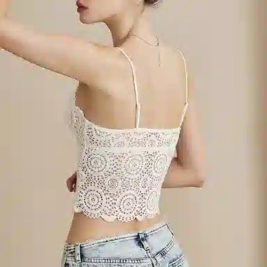 内在密码 美背背心一体式内衣女夏季薄款性感法式带胸垫免穿文胸罩蕾丝显瘦纯欲性感内搭外穿吊带