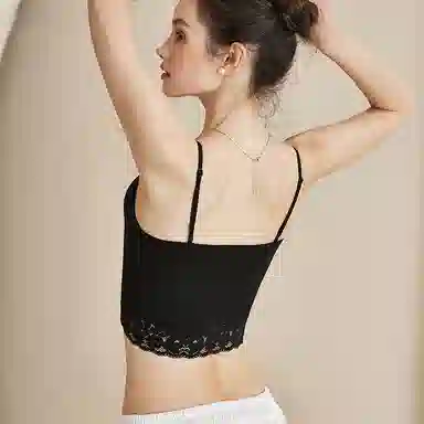 内在密码 蕾丝抹胸背心女带胸垫一体式免穿文胸美背内衣薄款纯欲百搭性感小吊带