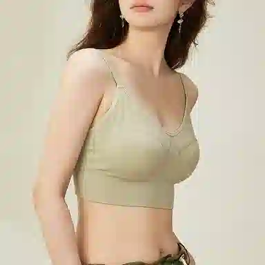 内在密码 两件装带胸垫吊带背心内衣女无痕内搭打底螺纹方领美背免穿文胸