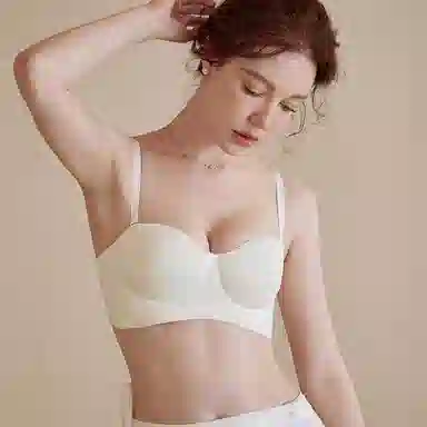 内在密码 小胸聚拢显大无痕内衣女隐形防滑可拆卸双肩带无钢圈收副乳防下垂文胸 两件装