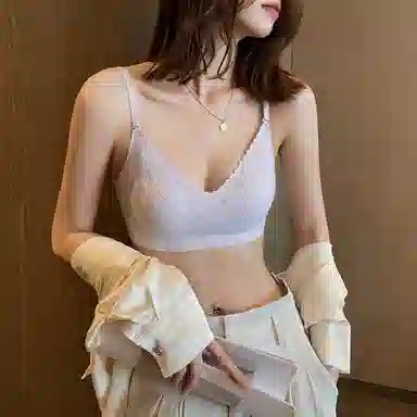 内在密码 薄款兔耳杯内衣女大胸显小聚拢无痕软支撑防下垂蕾丝文胸