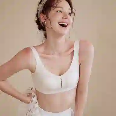 内在密码 透气兔耳杯内衣女大胸显小全罩杯无痕大码收副乳薄款文胸