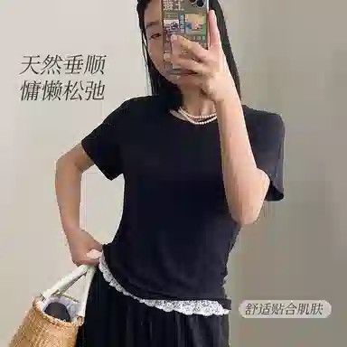 内在密码 夏季吸湿透气宽松休闲百搭简约打底衣 女款