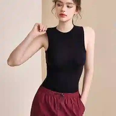 内在密码 正肩带胸垫加绒加厚羊毛双面磨毛发热打底保暖背心 女款