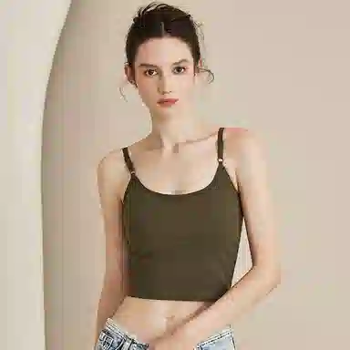 内在密码 背心免穿文胸一体式薄款外穿短款无痕小吊带胸垫露脐性感美背内衣