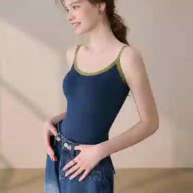 内在密码 撞色背心带胸垫修身通勤吊带 女款