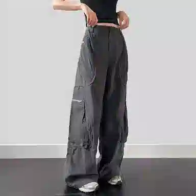 内在密码 设计感美式多口袋宽松直筒牛仔裤 男女同款