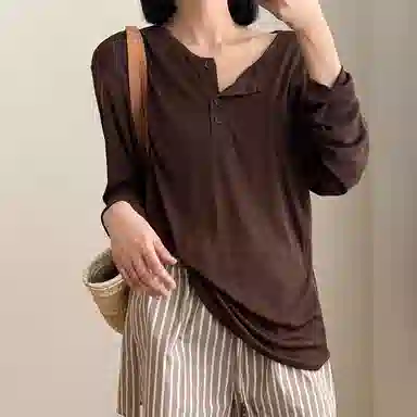 内在密码 冰丝垂感薄款防晒罩衫薄纱慵懒感宽松长袖打底衣 女款