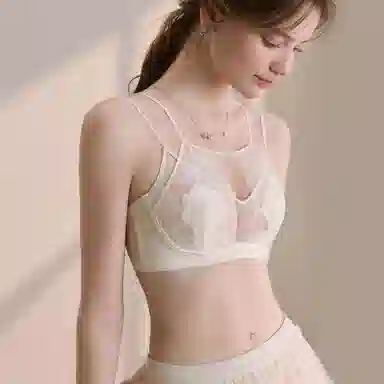 内在密码 蕾丝超薄款透气大胸显小法式上托性感交叉美背文胸 女款