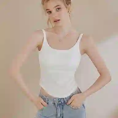 内在密码 免穿文胸大露美背内搭外穿显瘦性感辣妹不露脐吊带女款