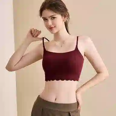 内在密码 纯色自带胸垫磨毛轻保暖聚拢防下垂收副乳无痕磨毛舒适吊带 女款