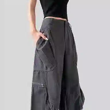 内在密码 设计感美式多口袋宽松直筒牛仔裤 男女同款