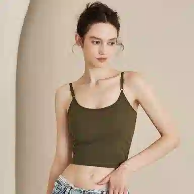 内在密码 背心免穿文胸一体式薄款外穿短款无痕小吊带胸垫露脐性感美背内衣