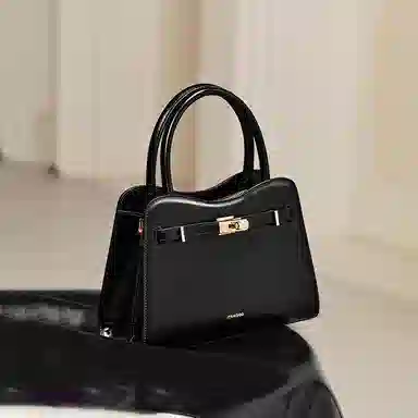 妙迪 新晚宴派对年会凯莉包 牛皮 单肩斜挎手提包 女款 子夜黑/奶昔白