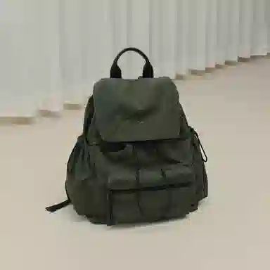 妙迪 时尚潮流百搭 织物 双肩包 常规 男女同款情侣款 椰青灰