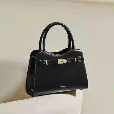 妙迪 新晚宴派对年会凯莉包 牛皮 单肩斜挎手提包 女款 子夜黑/奶昔白