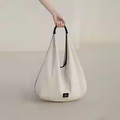 妙迪 通勤系列时尚潮流百搭纯色高级双面豹纹可用一包两背超轻便柔软大容量腋下三角托特包 织物 单肩包 常规 女款 椰青灰