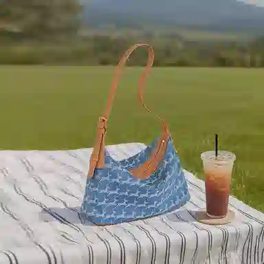 妙迪 通勤松弛小众 织物 单肩包 常规 女款 丹宁黑