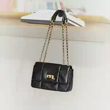 妙迪 复古高级感时尚简约百搭 牛皮 单肩包 女款 子夜黑