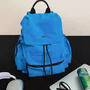 妙迪 时尚潮流百搭 织物 双肩包 常规 男女同款情侣款 椰青灰