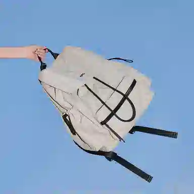 妙迪 时尚潮流百搭 织物 双肩包 常规 男女同款情侣款 椰青灰